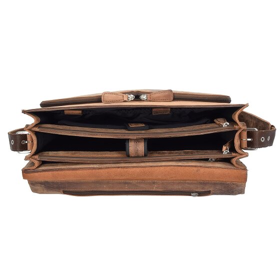 Plevier Retro Newton Koffer Leer 41 cm Laptop compartiment