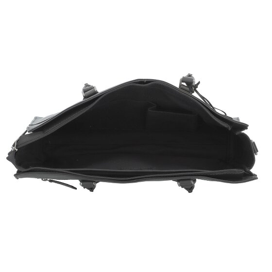 Greenburry Pure Black Schoudertas Leer 40 cm Laptop compartiment