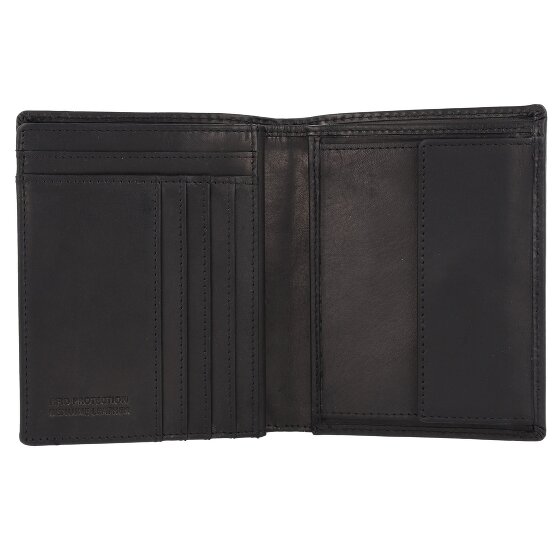 Greenburry Pure Black Portemonnee RFID-bescherming Leer 10.5 cm