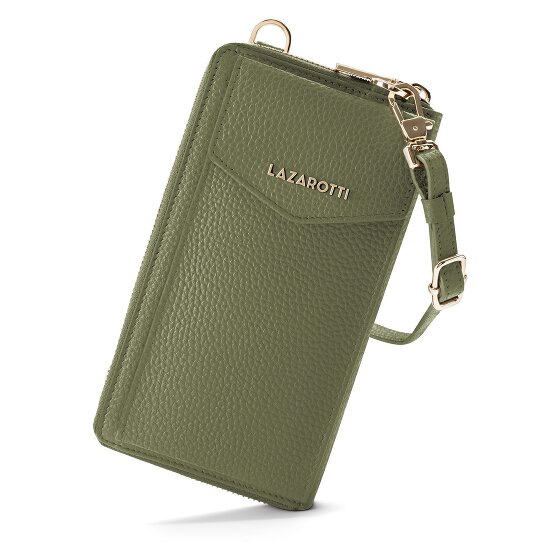 Lazarotti Bologna Leren Zip-Around Portemonnee Mobiel Telefoonhoesje Leer 19 cm