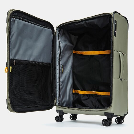 Mandarina Duck Eco Coated 4 wielen Trolley L 78 cm met uitbreidingsplooi