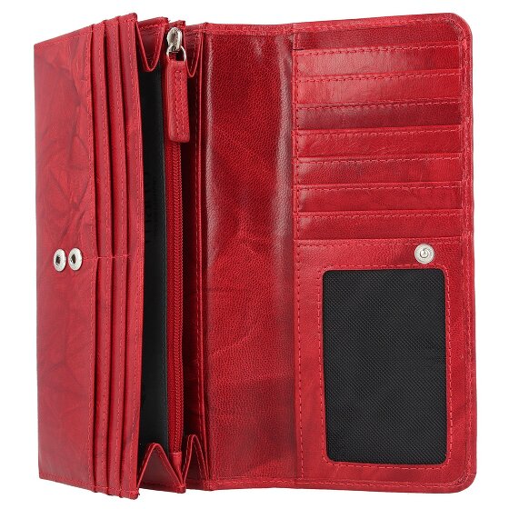 mano Donna Aurona Portemonnee RFID Leer 19 cm