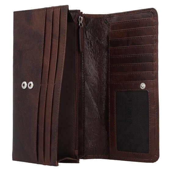 mano Donna Aurona Portemonnee RFID Leer 19 cm
