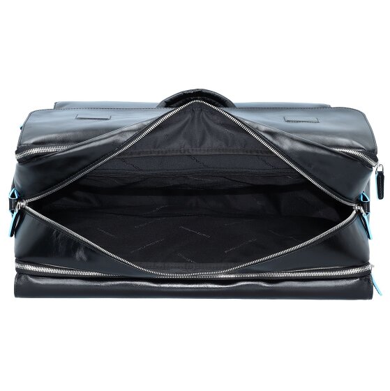 Piquadro Blauwe Vierkante Reistas Leder 47 cm Laptopcompartiment