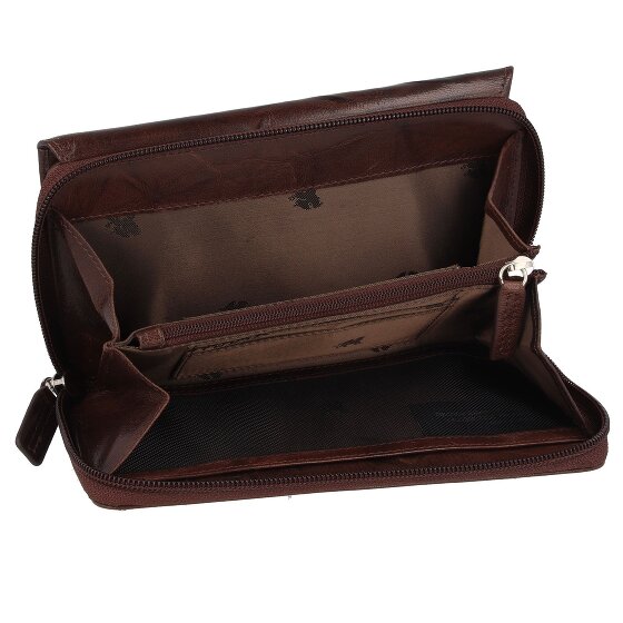 mano Donna Aurona Portemonnee RFID Leer 18 cm