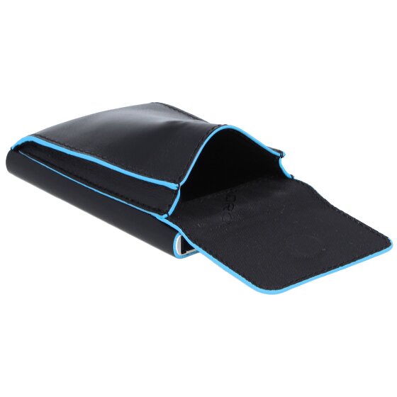 Piquadro Blauw Vierkant Creditcardetui Leer 6 cm