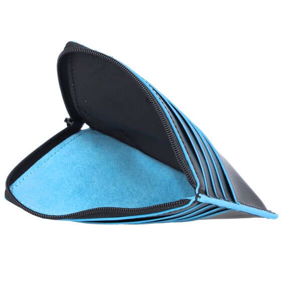 Piquadro Blauw Vierkant Creditcardetui RFID Leer 12 cm
