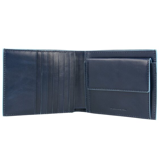 Piquadro Blauwe vierkante Leren Portemonnee 12,5 cm