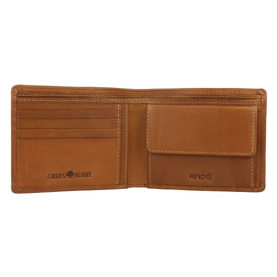 Greenburry Tornado Portemonnee RFID-bescherming Leer 12 cm