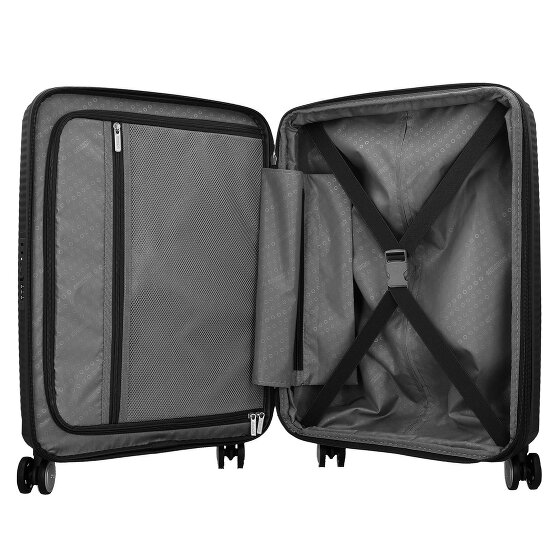 American Tourister Soundbox 4 wielen Cabinewagen 55 cm met uitbreidingsplooi