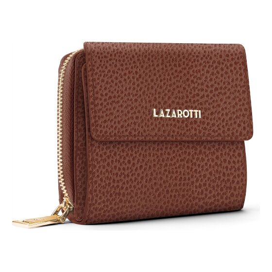 Lazarotti Bologna leer portemonnee met rits rondom, 12 cm