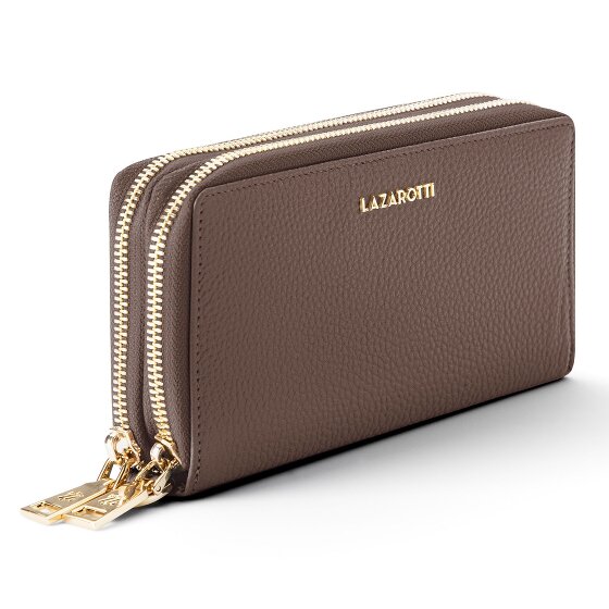 Lazarotti Bologna Leer XL Dubbele Zip-Around Portemonnee RFID Leer 20 cm