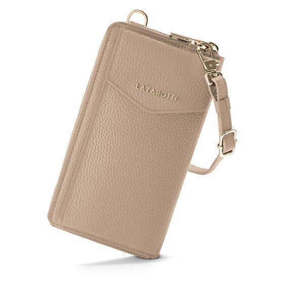Lazarotti Bologna leren portemonnee met rits rondom en Smartphonehoesje, leer, 19 cm
