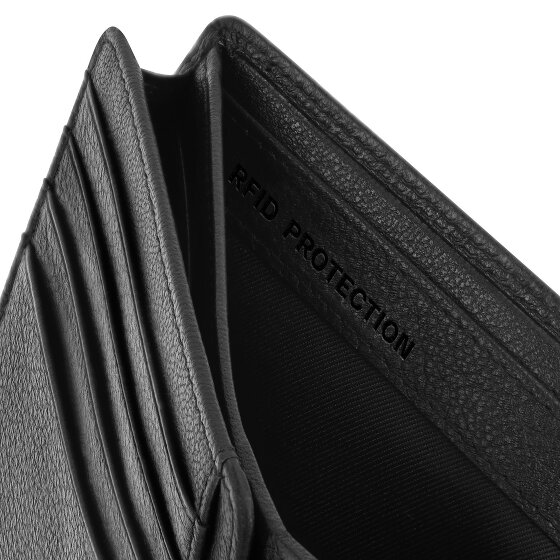 Redolz Leather Essentials QF portemonnee van RFID-leer, 12 cm, uitklapbaar, met vak met ritssluiting