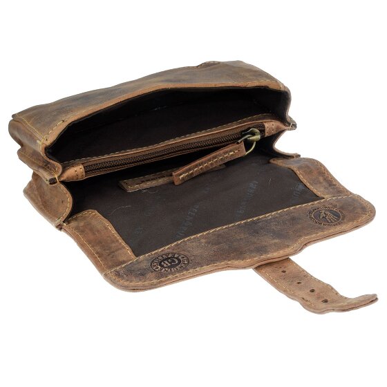 Greenburry Vintage militair heuptasje leer 16 cm