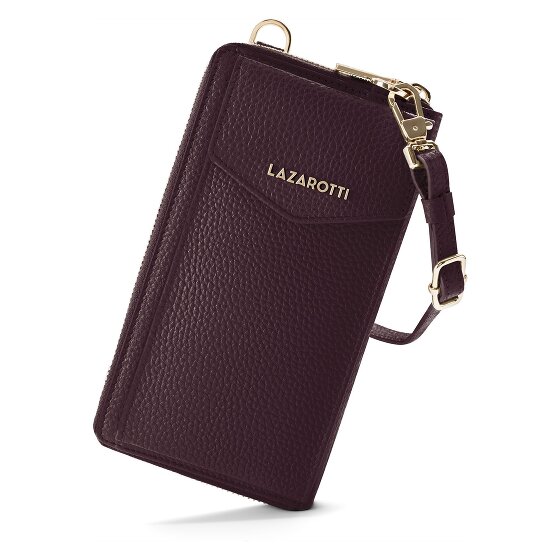Lazarotti Bologna Leren Zip-Around Portemonnee Mobiel Telefoonhoesje Leer 19 cm
