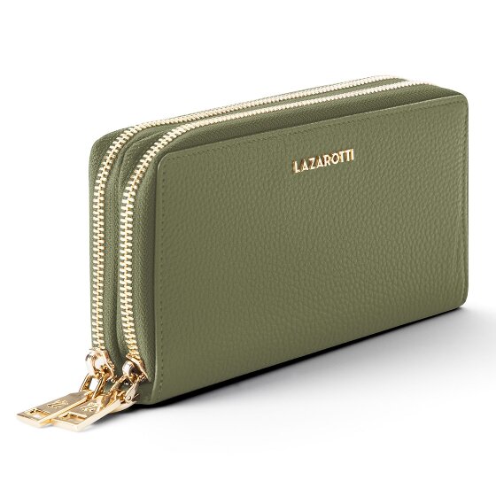 Lazarotti Bologna Leather XL portemonnee met dubbele ritssluiting rondom, RFID-bescherming, leer, 20 cm