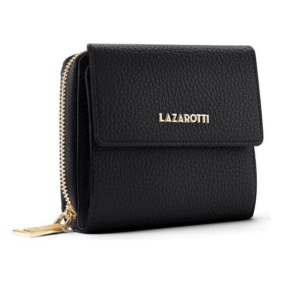 Lazarotti Bologna leer portemonnee met rits rondom, 12 cm