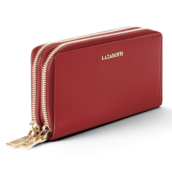 Lazarotti Bologna Leer XL Dubbele Zip-Around Portemonnee RFID Leer 20 cm