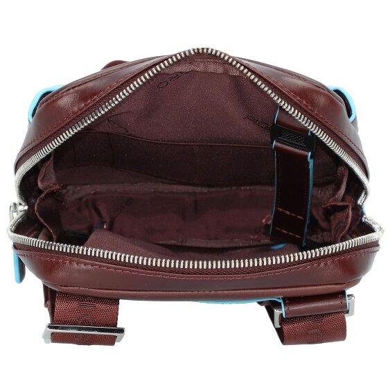 Piquadro Blauwe Vierkante Schoudertas Leer 22 cm