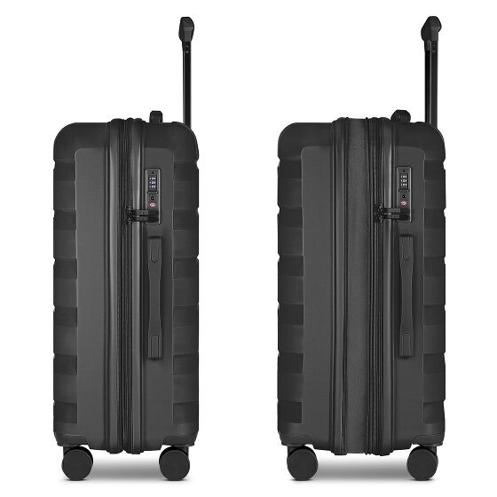 d&n South Dakota 4 wielen Kofferset 3-delig met uitbreidingsplooi