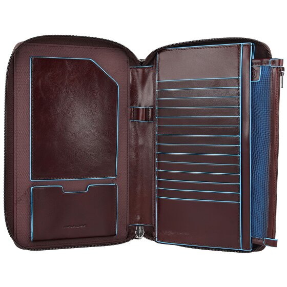 Piquadro Blauw vierkant reisetui leer 14 cm