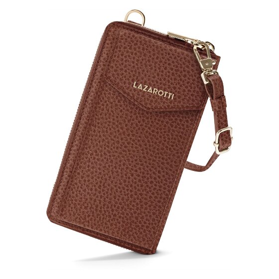 Lazarotti Bologna Leren Zip-Around Portemonnee Mobiel Telefoonhoesje Leer 19 cm