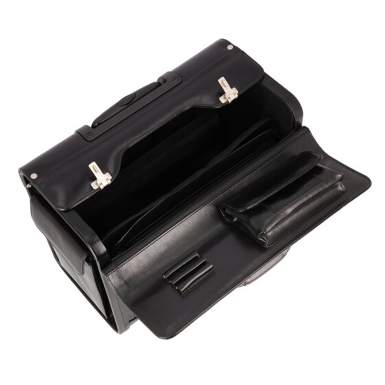 Dermata 2 wielen Loodswagen Leer 39 cm Laptop compartiment