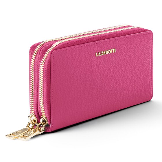 Lazarotti Bologna Leer XL Dubbele Zip-Around Portemonnee RFID Leer 20 cm
