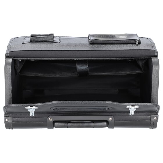 Alassio Leren pilotenkoffer met 2 wielen en 48 cm laptopvak