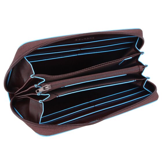 Piquadro Blauwe Vierkante Portemonnee RFID Leer 19 cm