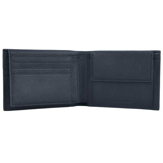 Piquadro Zwarte Vierkante Portemonnee RFID Leer 12,5 cm