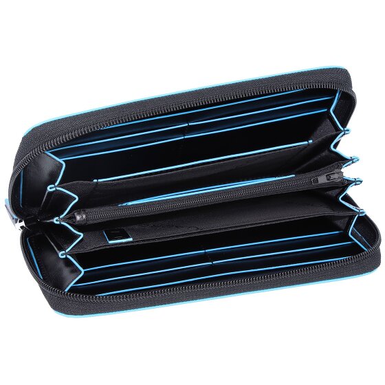 Piquadro Blauwe Vierkante Portemonnee RFID Leer 19 cm