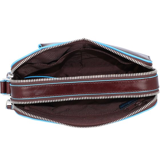 Piquadro Blauw Vierkant Leren Polstasje 21 cm