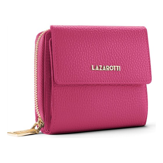 Lazarotti Bologna leer portemonnee met rits rondom, 12 cm