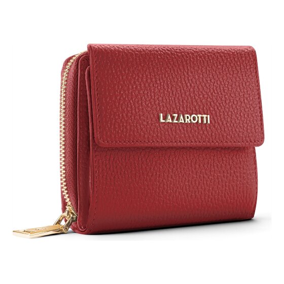Lazarotti Bologna leer portemonnee met rits rondom, 12 cm