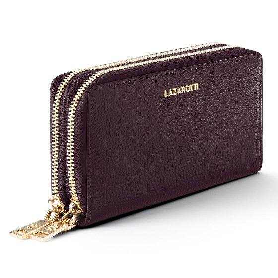 Lazarotti Bologna Leer XL Dubbele Zip-Around Portemonnee RFID Leer 20 cm