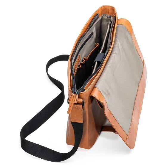 Farmhood Memphis Aktetas Messenger Leer 38 cm Laptop compartiment