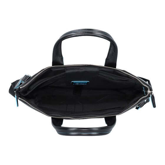 Piquadro Blauwe vierkante aktetas Leer 42 cm Laptop compartiment