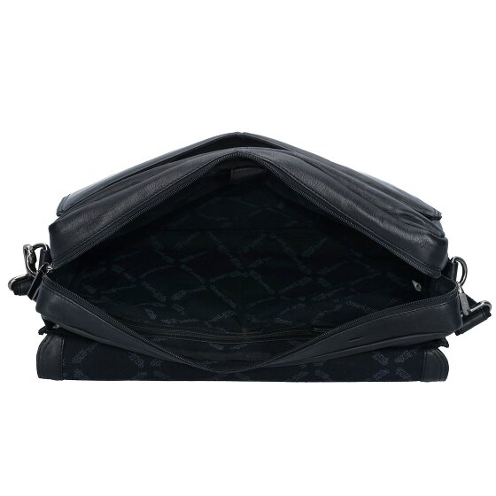 Greenland Nature Zwarte Nappa aktetas Leer 40 cm Laptopcompartiment