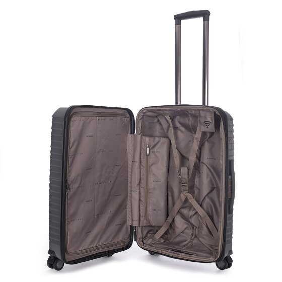 Stratic Bright+ 4 wielen Trolley M 66 cm met uitbreidingsplooi