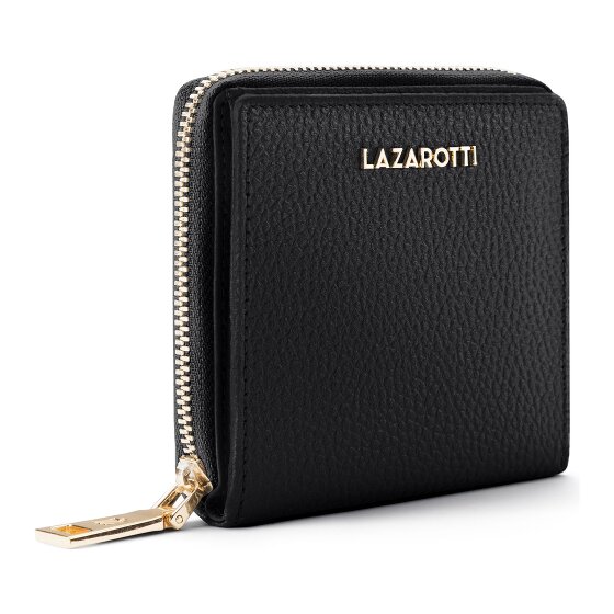 Lazarotti Bologna leer portemonnee met rits rondom, medium, 10 cm