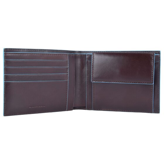 Piquadro Blauwe vierkante Leren Portemonnee 12,5 cm