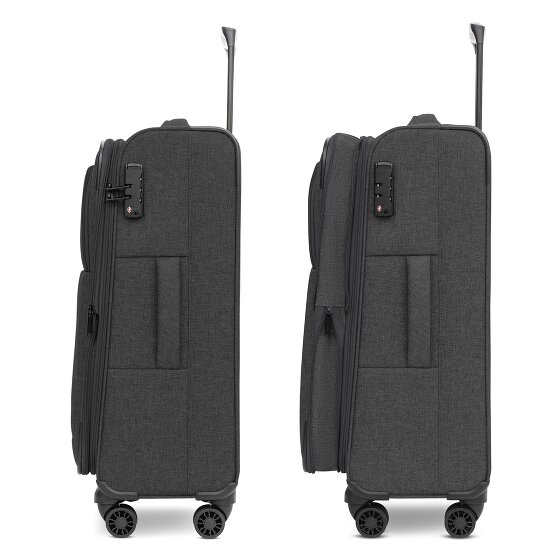 Redolz Essentials 12 MEDIUM 4-wiel trolley 67 cm met uitbreidingsplooi