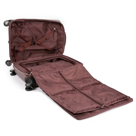 Piquadro Blauwe Vierkante 4-Wiel Leren Cabin Trolley 55 cm Laptopcompartiment