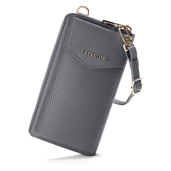 Lazarotti Bologna Leren Zip-Around Portemonnee Mobiel Telefoonhoesje Leer 19 cm