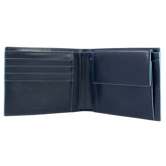 Piquadro Blauwe vierkante Leren Portemonnee 12,5 cm