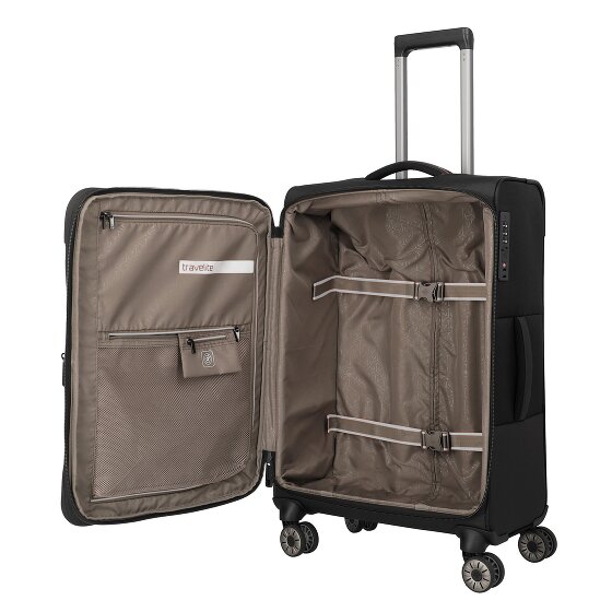 Travelite Crosslite 5.0 4 wielen Trolley M 66 cm met uitbreidingsplooi