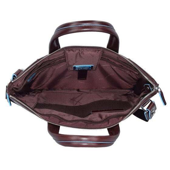 Piquadro Blauwe vierkante aktetas Leer 42 cm Laptop compartiment