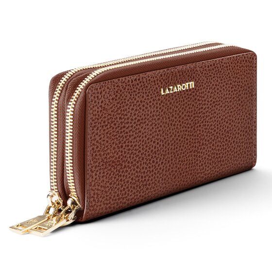 Lazarotti Bologna Leer XL Dubbele Zip-Around Portemonnee RFID Leer 20 cm